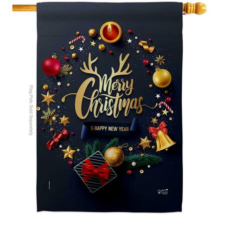 PATIO TRASERO 28 x 40 in. Christmas & New Year House Flag with Winter Double-Sided Vertical Flags  Banner Garden PA3902973